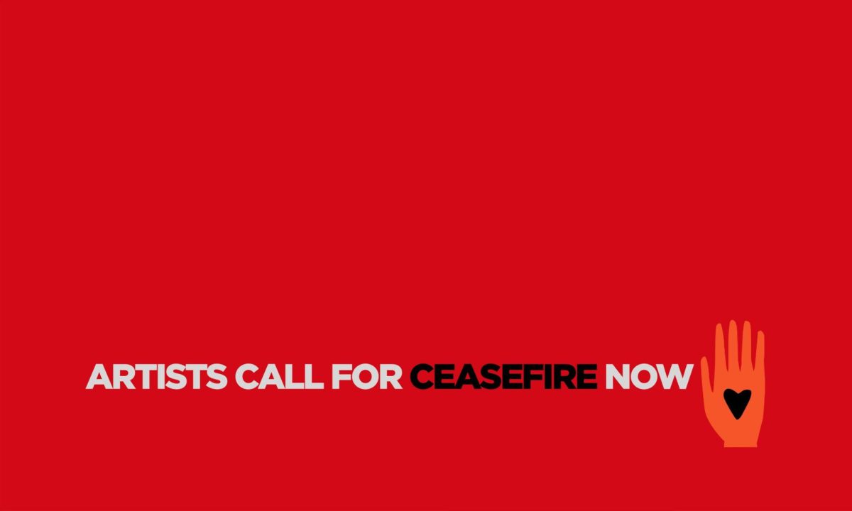 Artists4Ceasefire advocates to end the deaths of more than 20,000 women and children