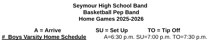 New pep band schedule divides Seymour band students